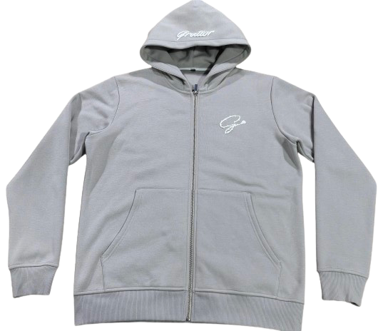 Light Grey Zip-Up Hoodie